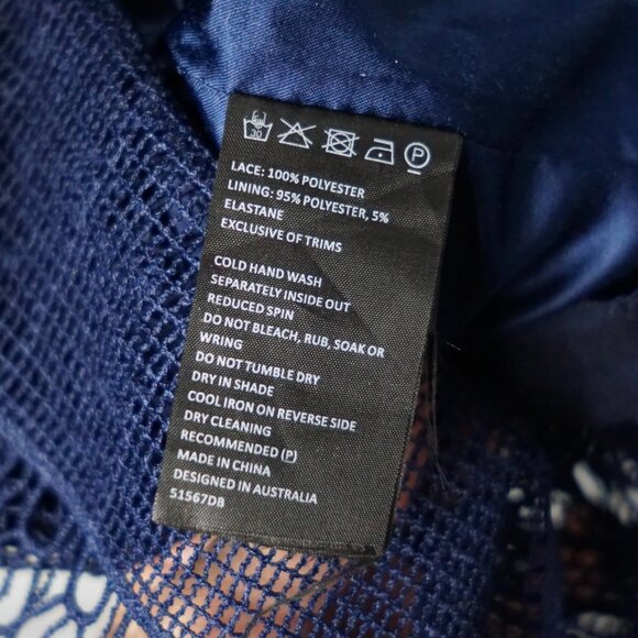 Bardot Mariana Lace Midi Dress Size US4/XS Navy - Picture 13 of 15